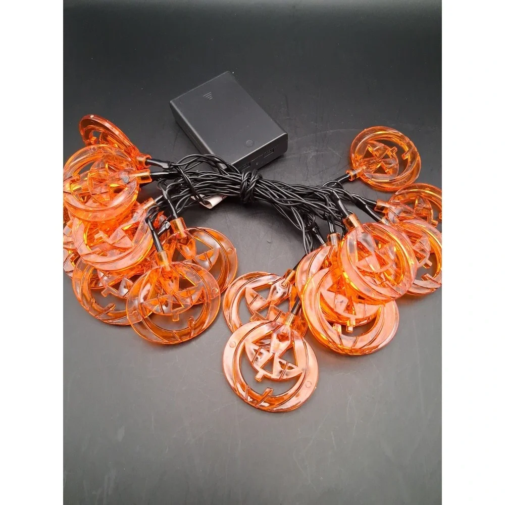 3 Set Bundle Halloween Jack-'O-Lantern, Mini Pumpkin & Orange String Lights READ
